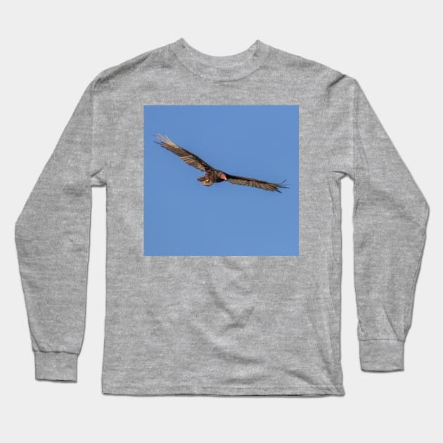 Turkey Vulture in a Blue Sky Long Sleeve T-Shirt by SafariByMarisa